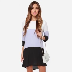 LULUS Citrus Grove Lavender and Black Shift Dress